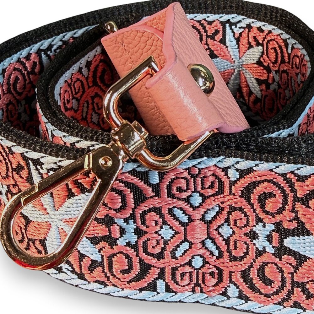 Sharif Legacy Leather Embroidered Shoulder Crossbody Saddle Bag - Sample Bag - Picture 15 of 15